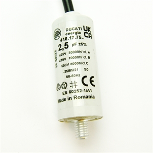 Start kondensator med ledning str 2,5 uF - 450V.